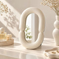 Miorad™ Ivory Sculptural Loop Tabletop Mirror - image 1