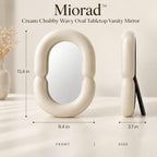 Miorad™ Ivory Sculptural Loop Tabletop Mirror - image 3