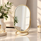 Miorad™ Gold Frame Oval Standing Vanity Mirror - image 1