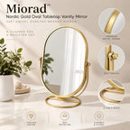 Miorad™ Gold Frame Oval Standing Vanity Mirror - image 3