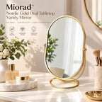 Miorad™ Gold Frame Oval Standing Vanity Mirror - image 4