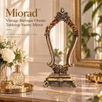 Miorad™ Antique Gold Ornate Tabletop Mirror - image 4