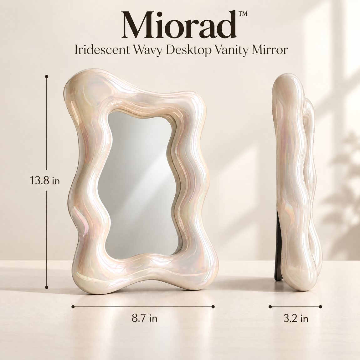Miorad™ Vintage White Floral Ornate Vanity Mirror photo 5