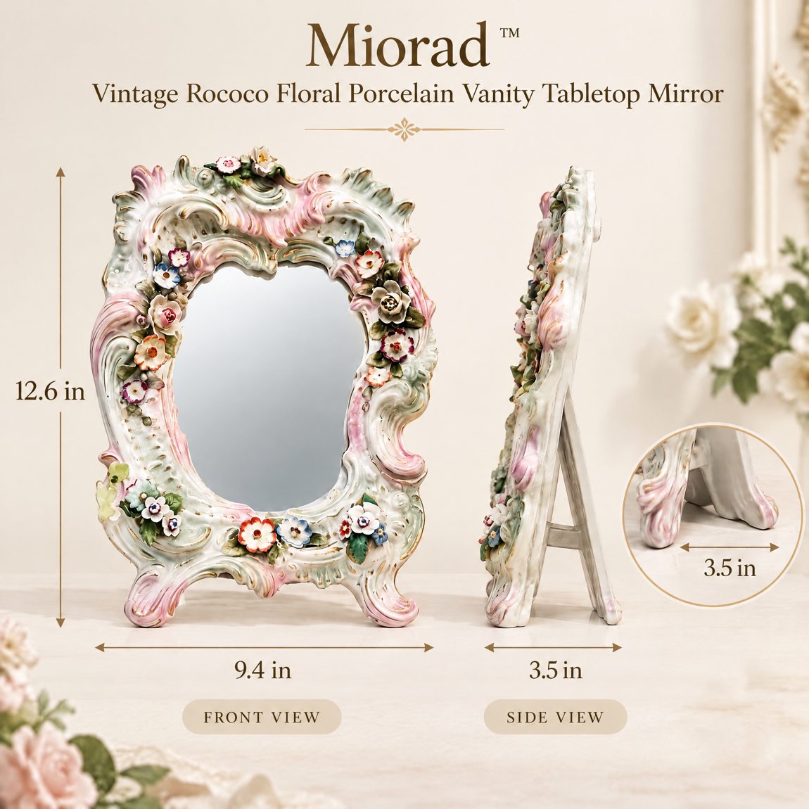 Miorad™ Modern Irregular Sculptural Table Mirror photo 2