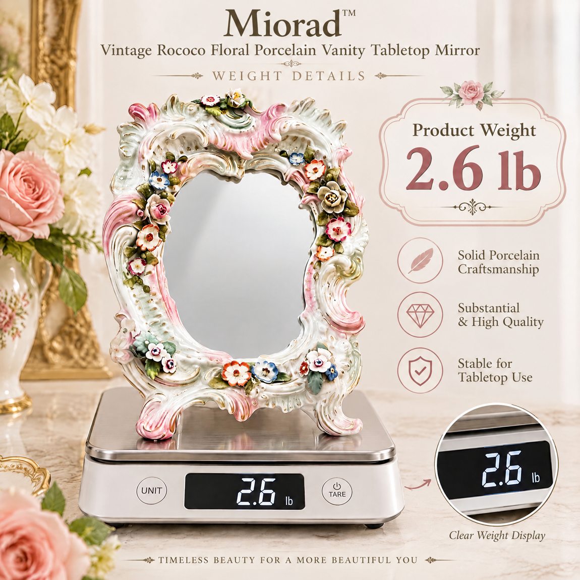 Miorad™ Modern Irregular Sculptural Table Mirror photo 3