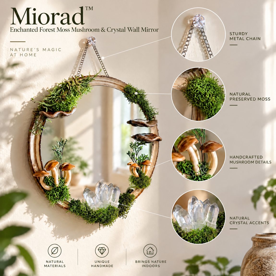 Miorad™ Gold Baroque Round Ornate Vanity Mirror photo 4