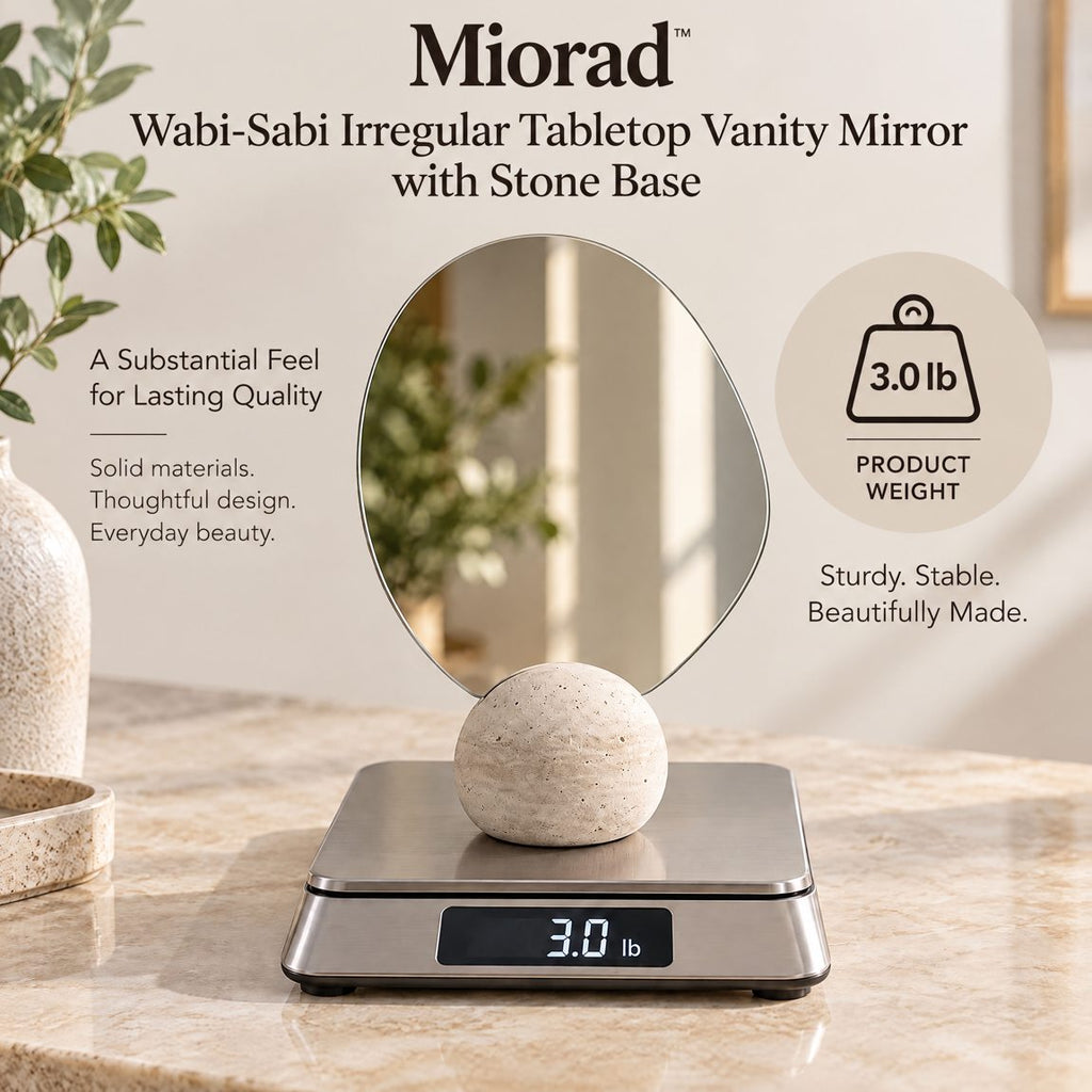 Miorad™ Ivory Swirl Sculptural Standing Mirror product image 3
