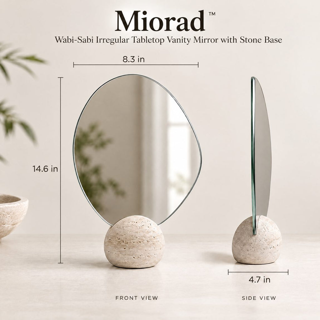 Miorad™ Ivory Swirl Sculptural Standing Mirror product image 4