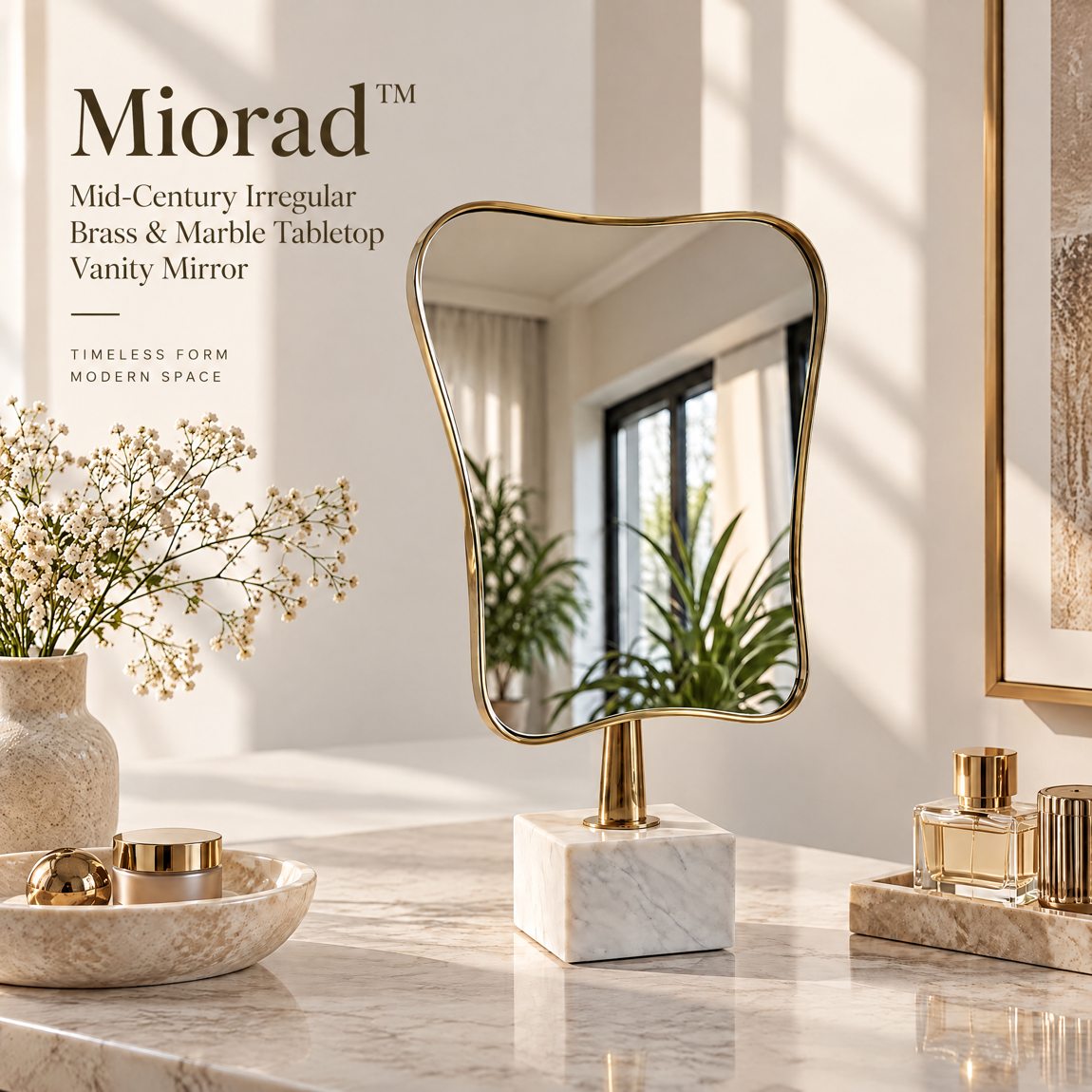 Miorad™ Silver Ornate Baroque Tabletop Mirror product image 2