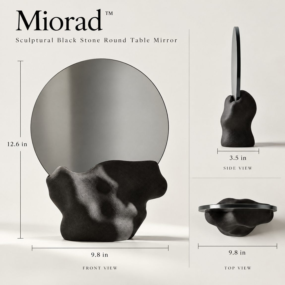 Miorad™ Floral Crest Oval Antique Gold Mirror product image 3