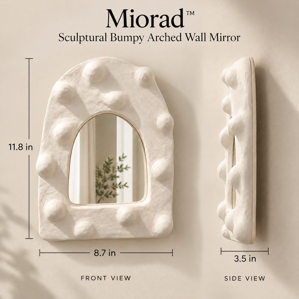 Miorad™ Sculptural Wavy White Standing Mirror photo 4