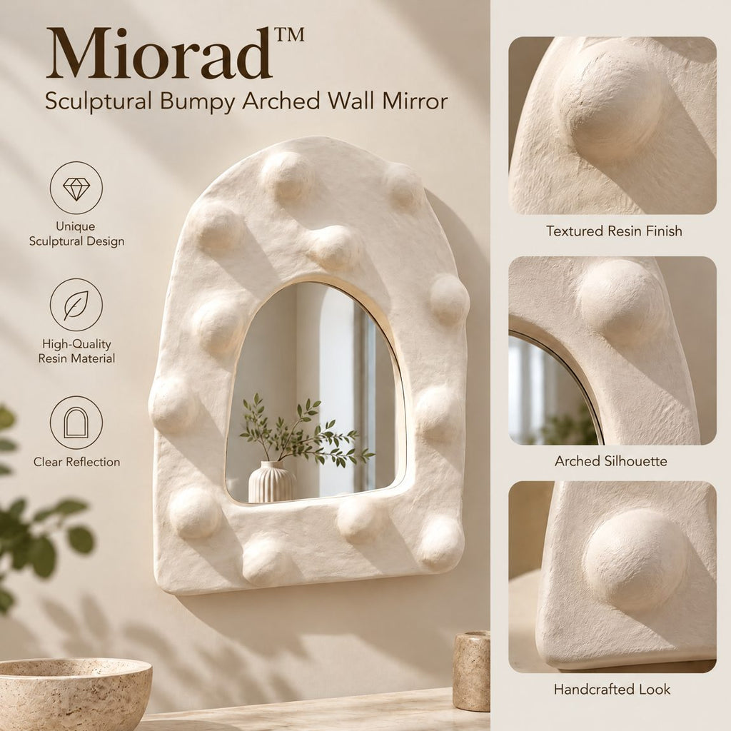 Miorad™ Sculptural Wavy White Standing Mirror photo 5