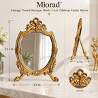 Miorad ornate gold baroque tabletop mirror - dimensions